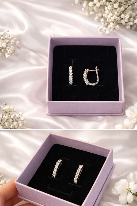 Серьги серебро с муассанитами