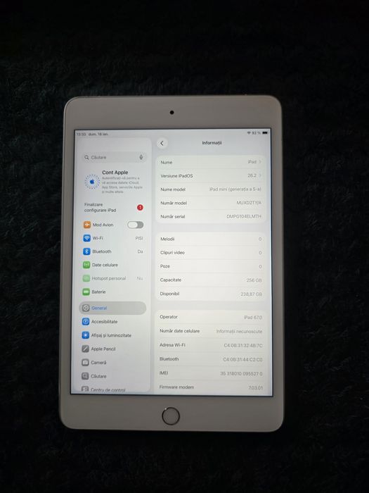 Ipad mini 5 generation celular,  256 GB !