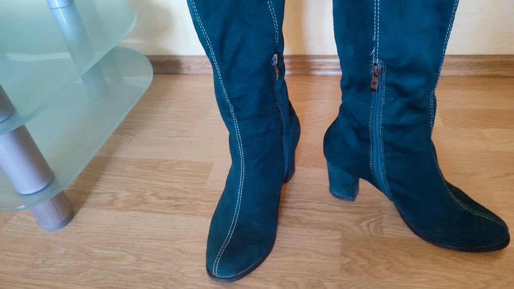 Кожаные сапоги осень/весна