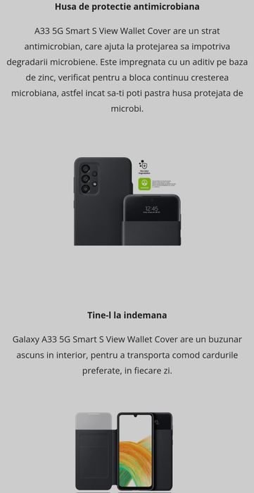 Husa smart activa originala Samsung S View Wallet Cover A33 5G A336