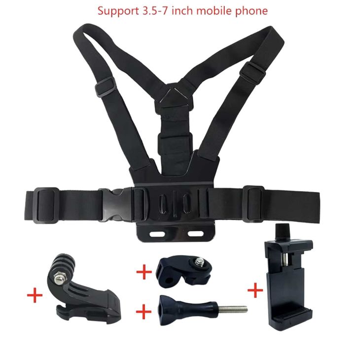 Комплект GoPro 5в1 нагръдник, стойка за телефон 360 адаптер за стойка