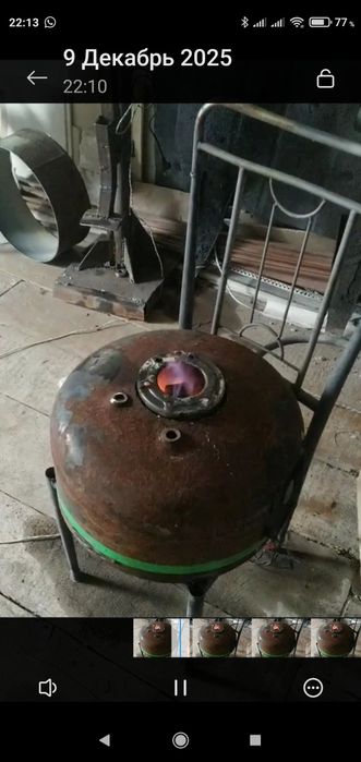 Печка в гараж на отработке