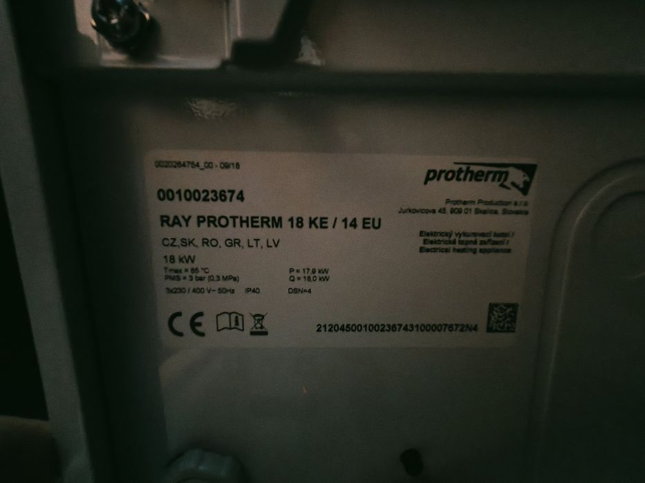 Centrală electrică Protherm Ray 18 kW – An fabricație 2021