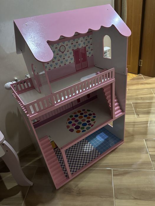 Дървена къща за кукли 105см