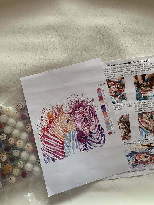 Рисуване по номера: Влюбени зебри