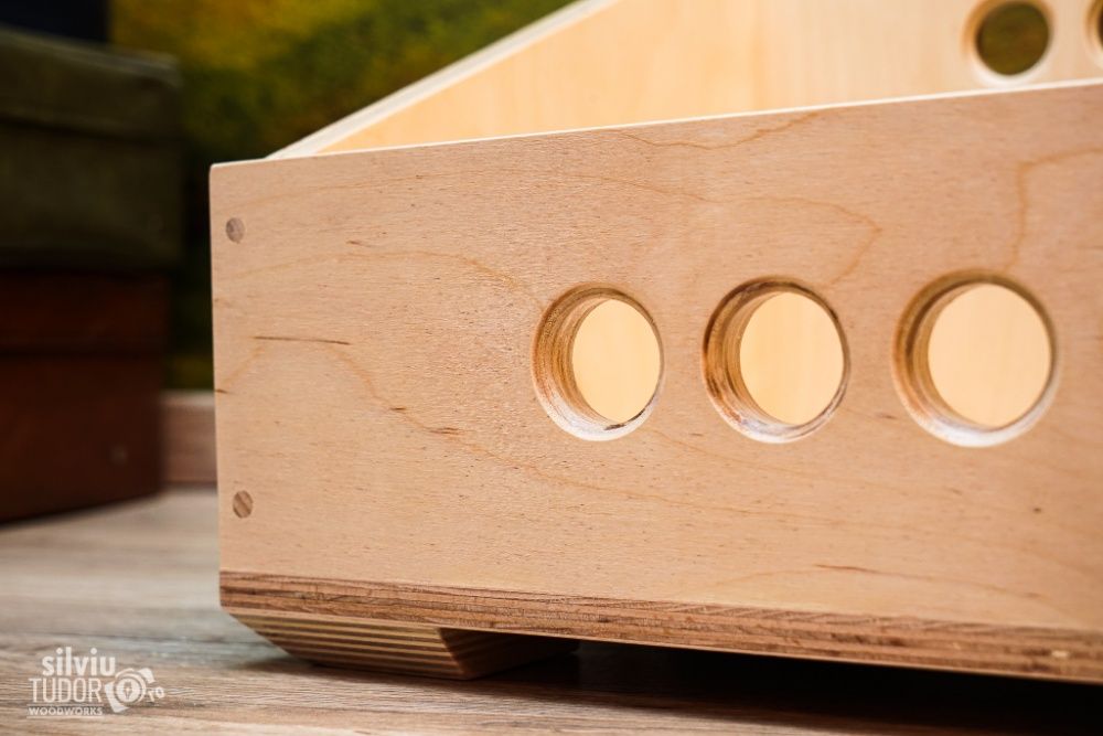 Ladita de VINILURI HANDMADE discuri pickup depozitare LP lemn VINIL