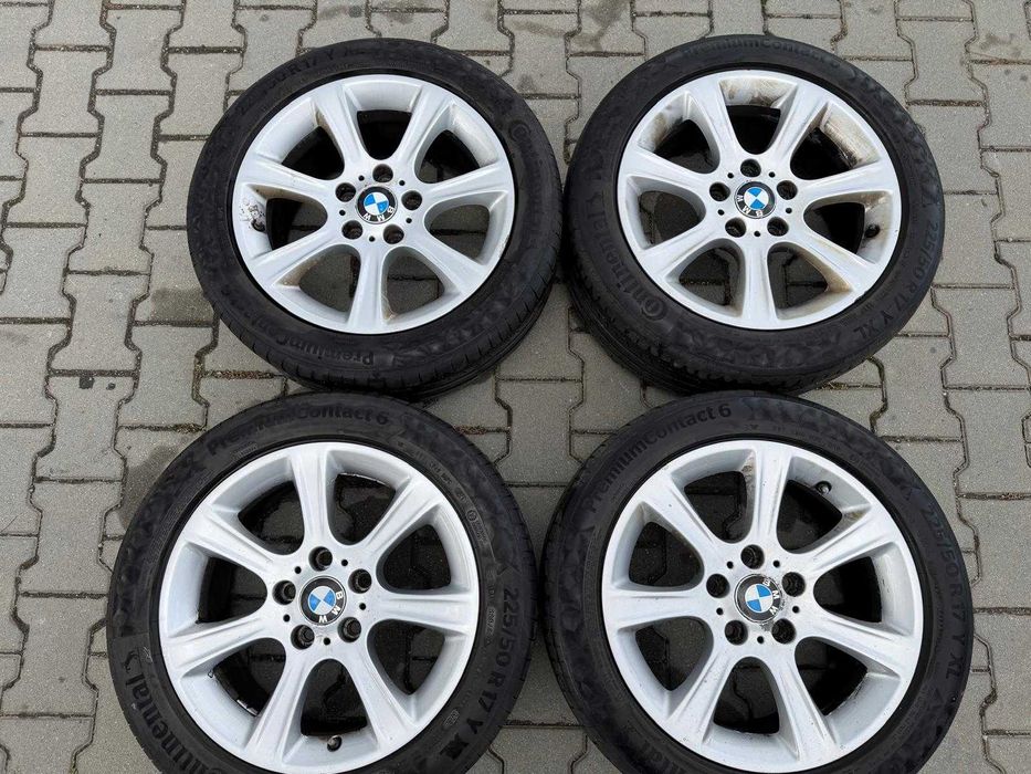Set roti complet jante BMW + anvelope Continental 225/50 R17 de vara