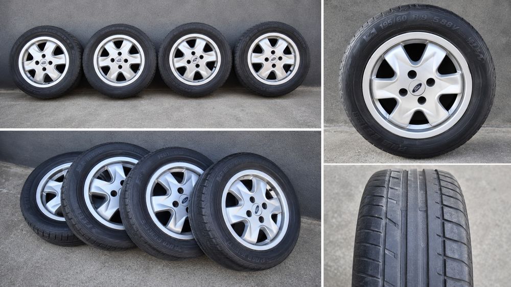 Set 4 jante aliaj originale Ford Focus + anvelope Pirelli 195/60 R15