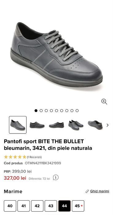Pantofi sport BITE THE BULLET bleumarin, 3421, din piele naturala