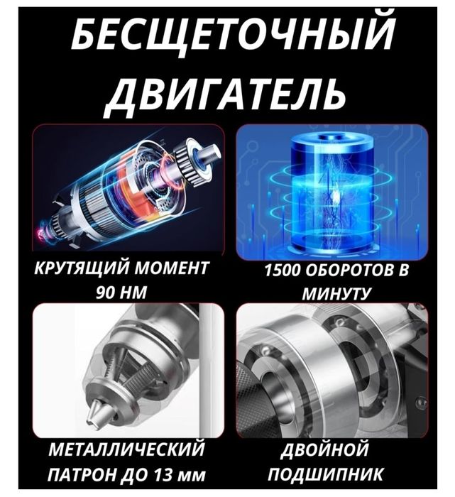 Бесщеточный дрель-шруповерт