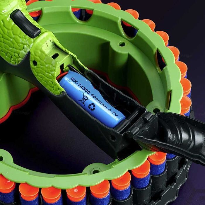 Бластер динозавър с електрически барабан + 100 патрона (пяна) НОВ