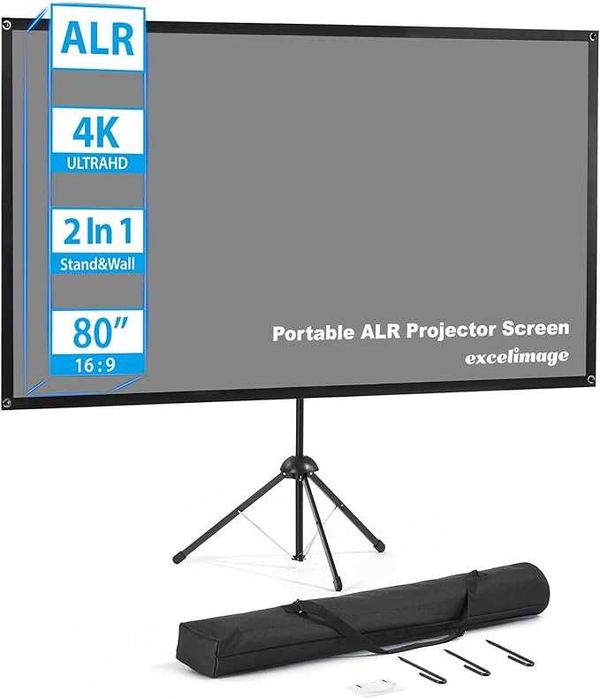 Ecran de proiector cu trepied, proiecție ALR, 80 inch 16:9