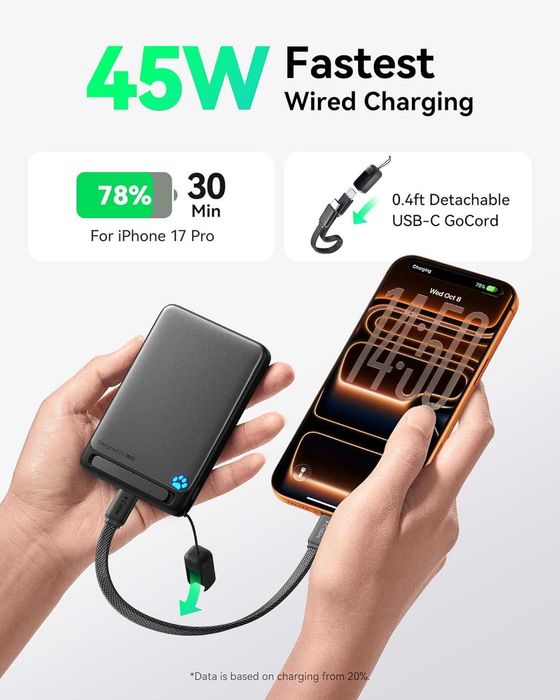 INIU SnapGo P73-E1 Qi2 15W Magnetic Slim Power Bank 10000mAh