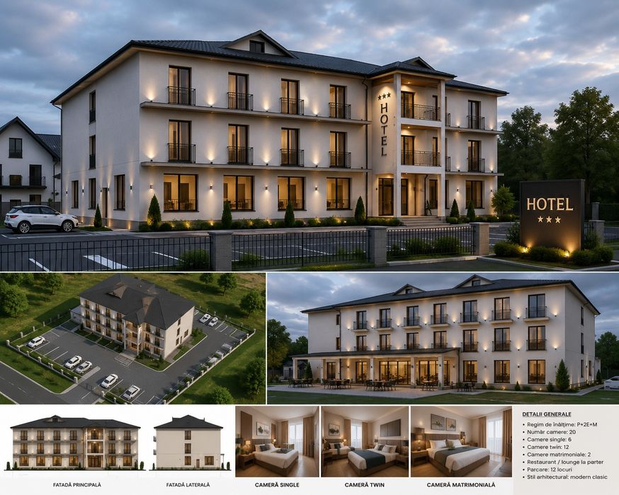 Clădirea de inchiriat care poate fi camin de bătrâni. Hotel.clinica.ect.în Balotești lângă therme