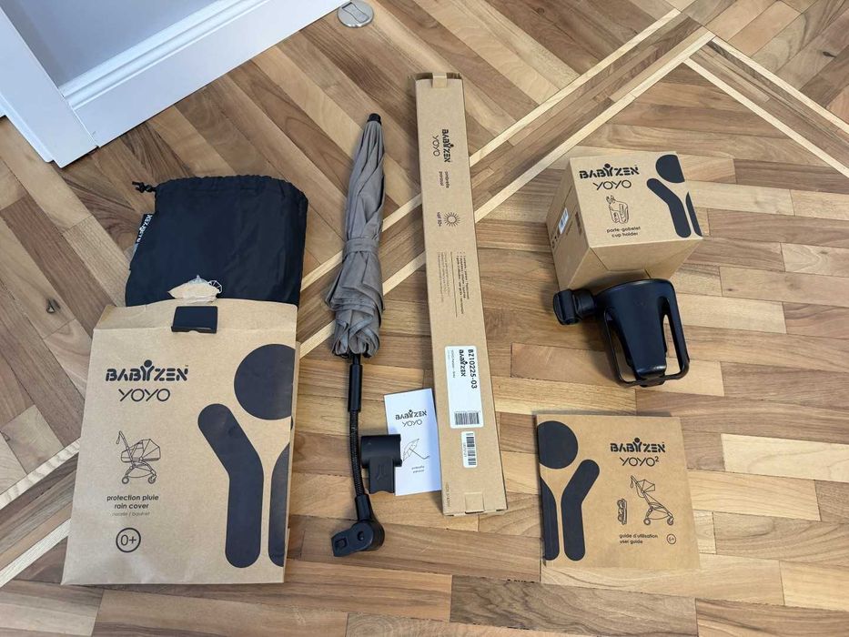 Cărucior Babyzen YOYO2 gri, set complet 3 în 1 + accesorii