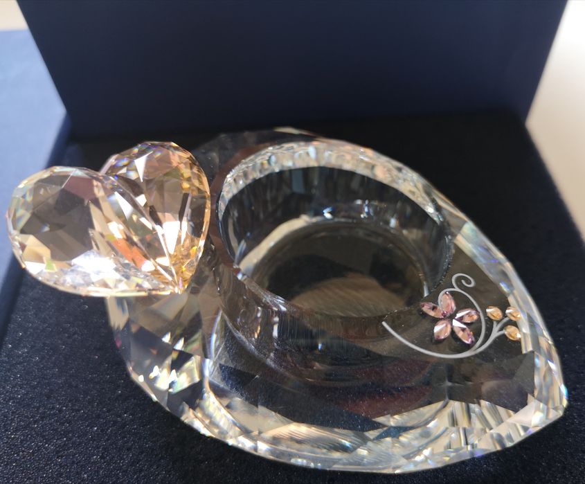 Suport pentru lumânare "Inimă pe o picătură" Cristale Swarovski