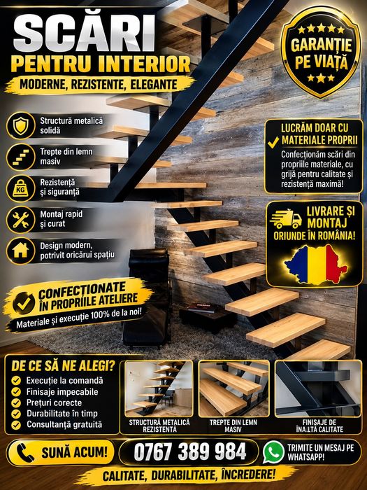 Scări metalice pentru interior și exterior