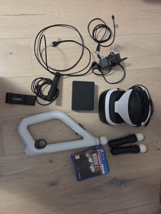 Pachet Complet PlayStation VR (PSVR) v2 + Controlere Move + VR Aim Controller (Pușcă) + Jocuri PS4