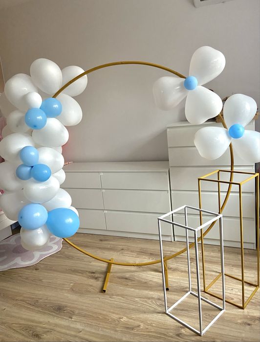 Колони/масички за украса метални сгъваеми бяло златно