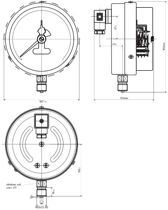 Электроконтактный манометр ДМ2005Ф