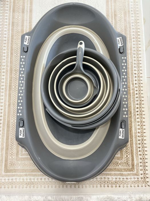 Сгъваема бебешка вана, кофа и канче