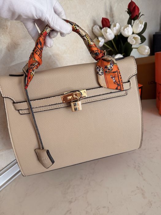 Дамска чанта Hermes Birkin бежова
