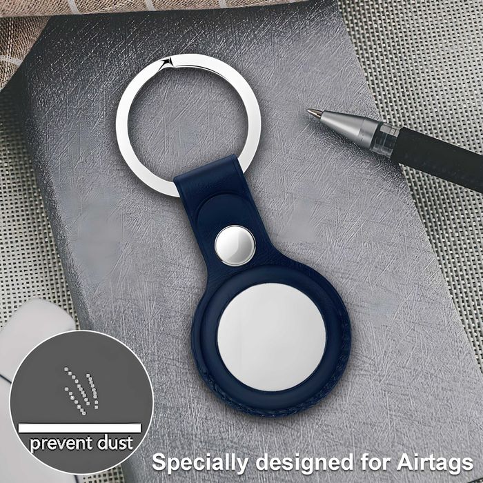 Кожаный чехол для AirTag от Hoco с металлическим карабином