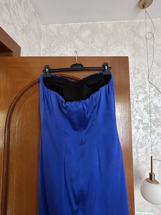 Rochie eleganta din satin albastra