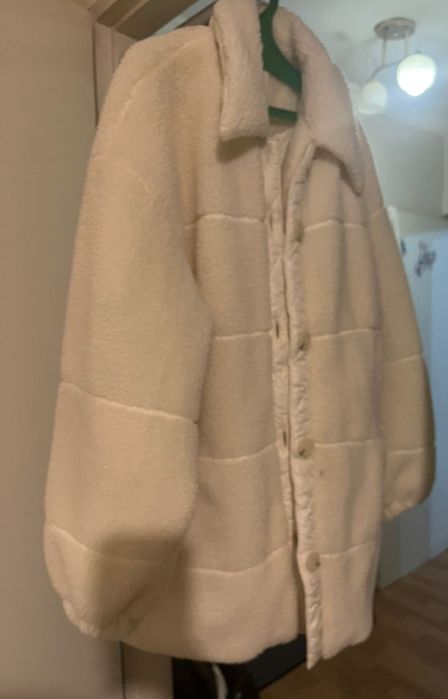 Белая шуба Тедди оверсайз