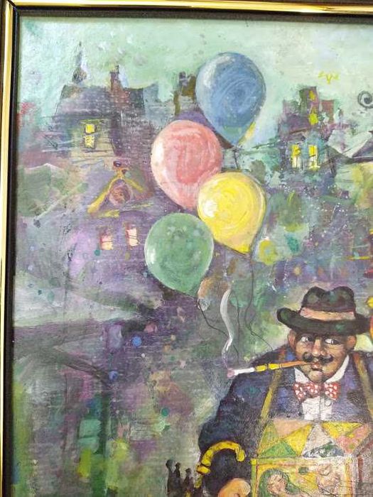 "Мъж с латерна" Д. ПЕТКОВ маслени бои