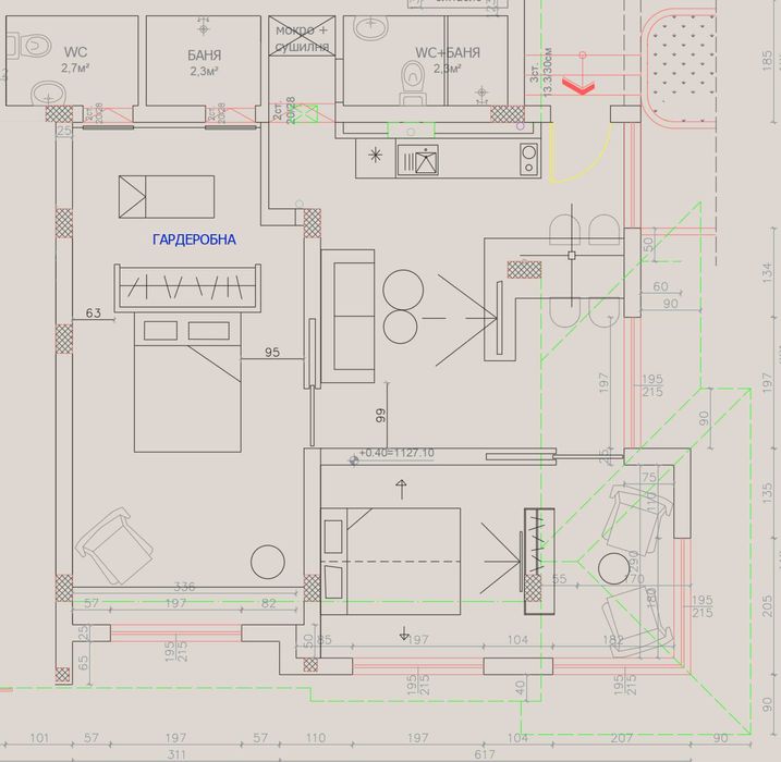 Апартамент със страхотна гледка, собствен вход и високи тавани (4м)