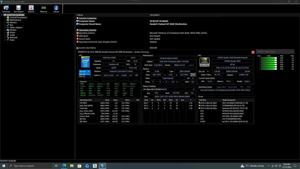 PC Workstation HP Z800 + Monitor BenQ VZ2770H – gata de lucru