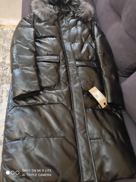 Продам кожаный пуховик