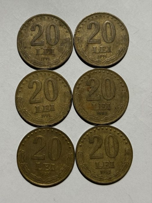 Monede - 20 de lei - 1991-1992-1993