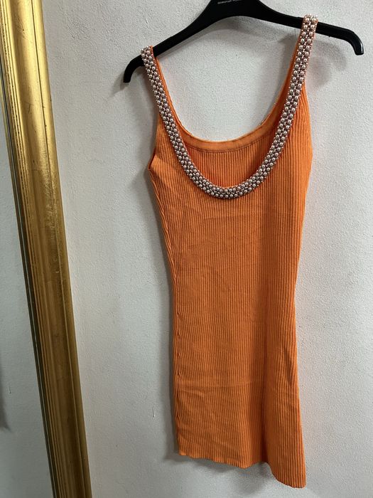 Rochie tricotata,Zara,portocalie,mini