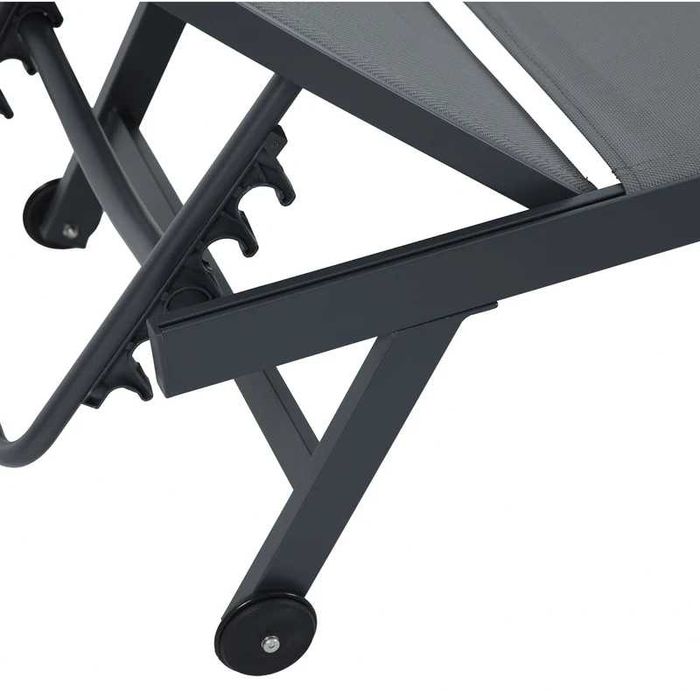 Set 2 sezlonguri plaja/gradina/terasa Gri Antracit LIVRARE GRATUITA