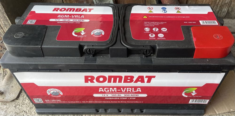 Rombat 12v 105ah AGM start/stop noua