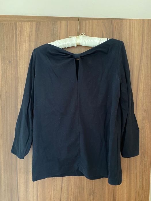 Дамска блуза Massimo dutti размер С размер S черно /синьо перли камъни