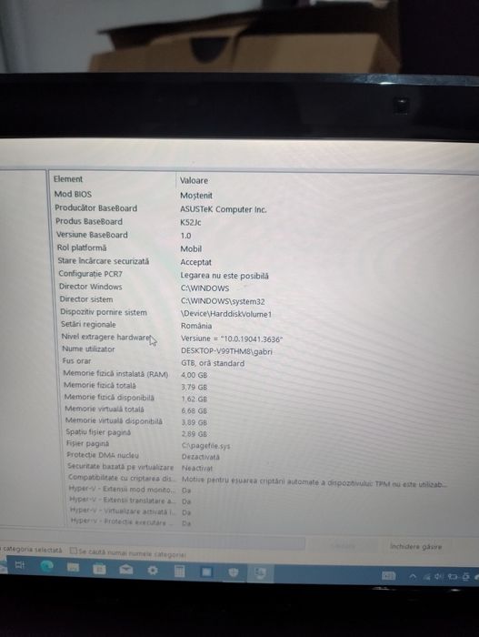 Laptop ASUS K52JC–Windows 10 Pro,merge ori ce pe el,stare excelentă