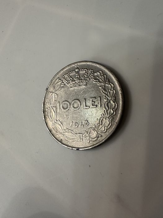 Monedă istorică 100 lei cu Regele Mihai 1 din 1943