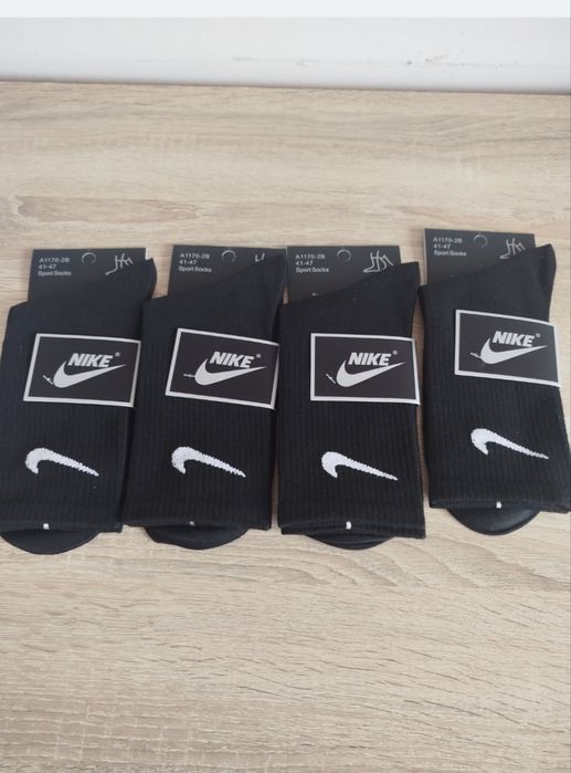 5 perechi de șosete lungi negre Nike unisex