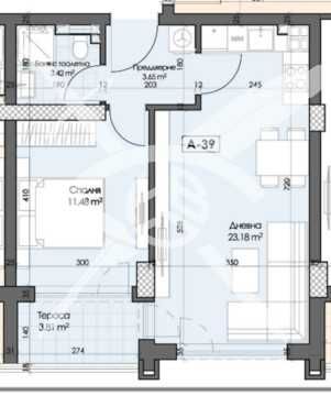 Двустаен апартамент в Кършияка