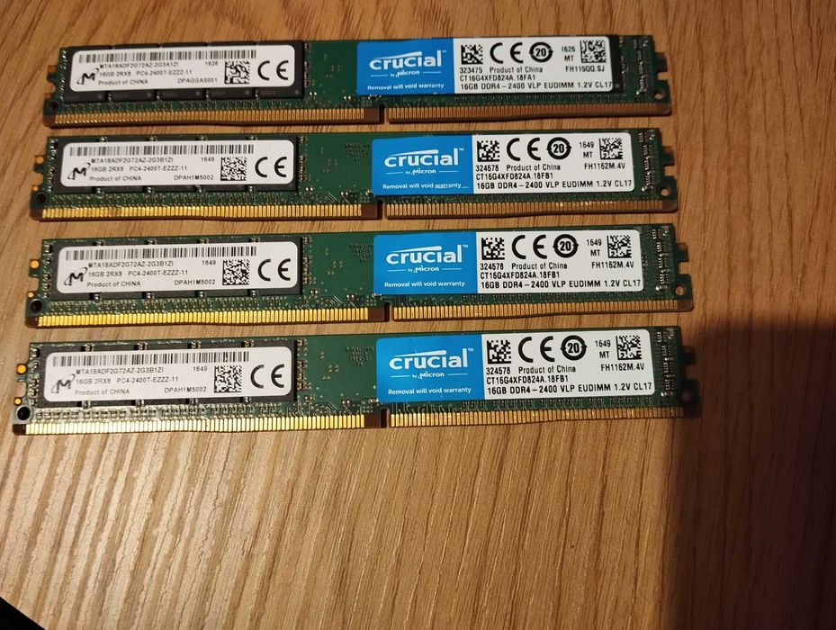 DDR4 64Gb ECC - (4 x 16Gb) Crucial  2400MHz PC4-19200E