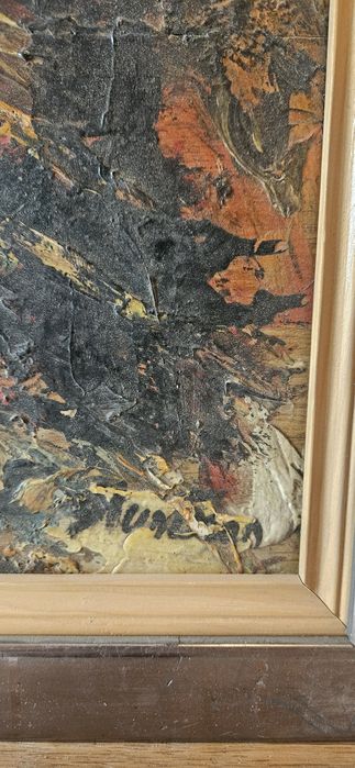 Tablou vechi – Simion Muntean, „Bătrâni la sfat”