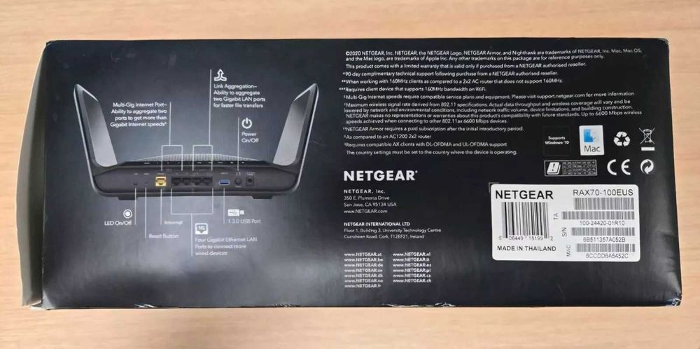 Netgear Nighthawk AX8 AX6600 8-Stream Tri-Band WiFi 6 Router, 6.6Gbps