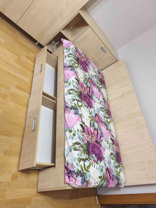 Легло за матрак 90/190см с ракла  + гардероб за закачалки