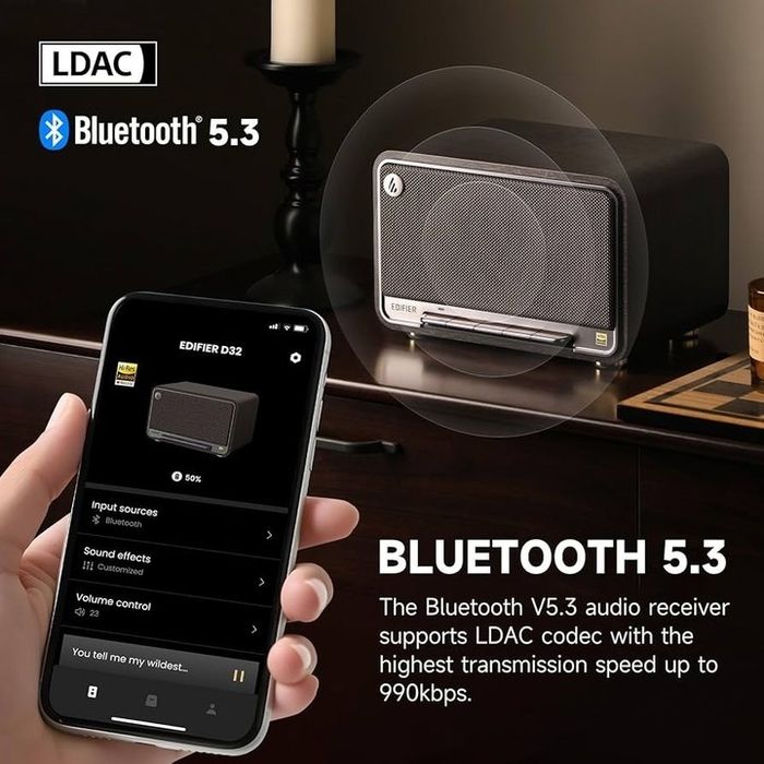 Edifier D32 Black Колонка Bluetooth (мощность 60 ватт) (Калонки)