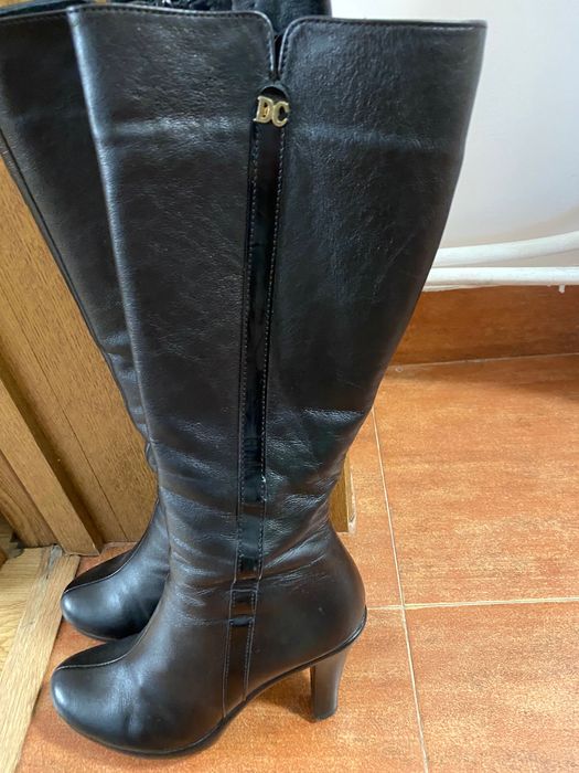 Зимни Ботуши на висок ток  естествена кожа