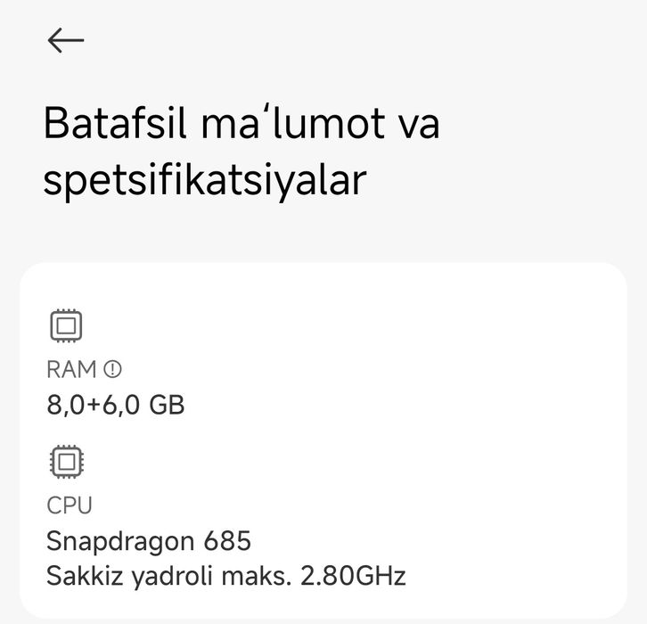 Redmi note 13 xotirasi 8+6ga 256