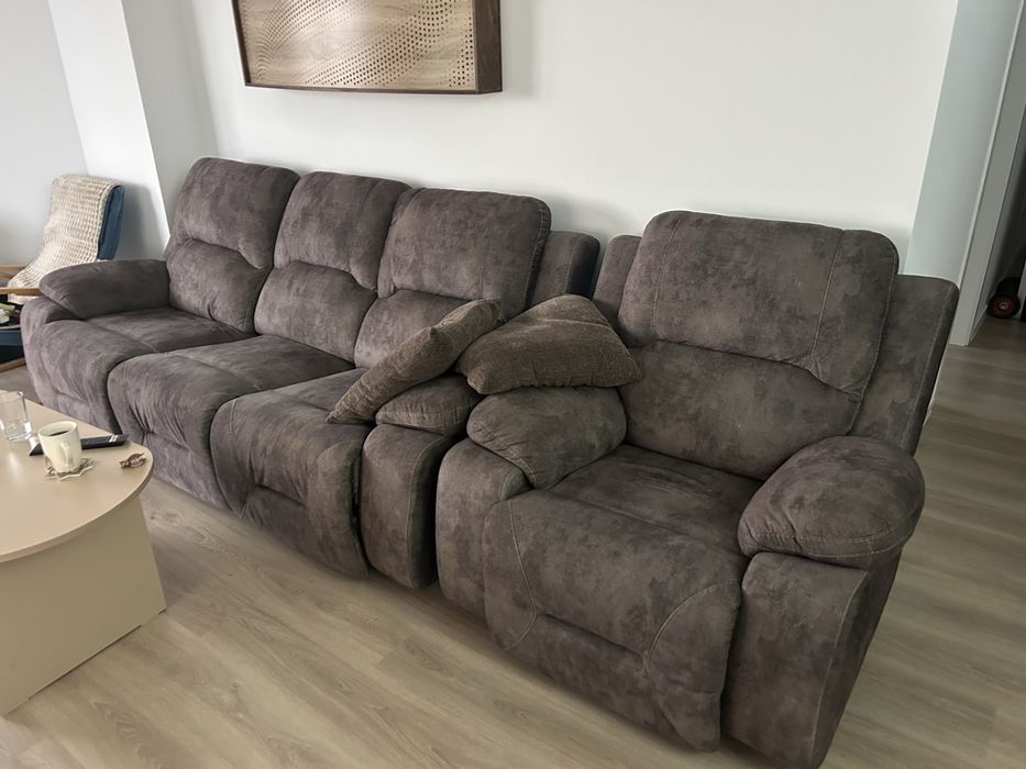 Canapea Lems Casino 3 locuri cu 2 reclinere + fotoliu Casino cu recliner